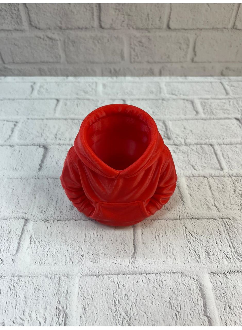 Dekoratif Kırmızı Hoodie Kalemlik 10x10 cm