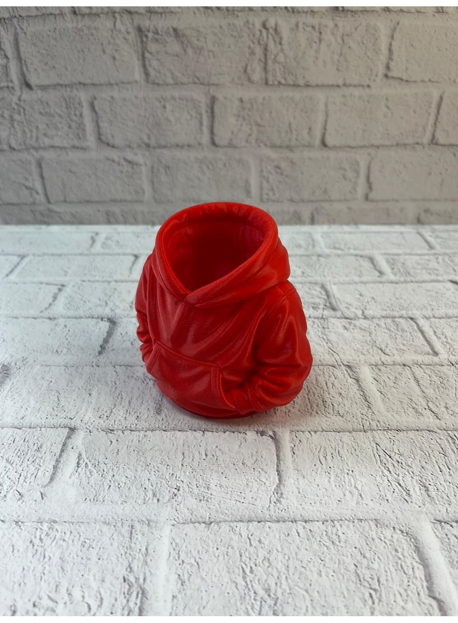 Kırmızı Hoodie Kalemlik 10x10 cm Masa Üstü Düzenleyici