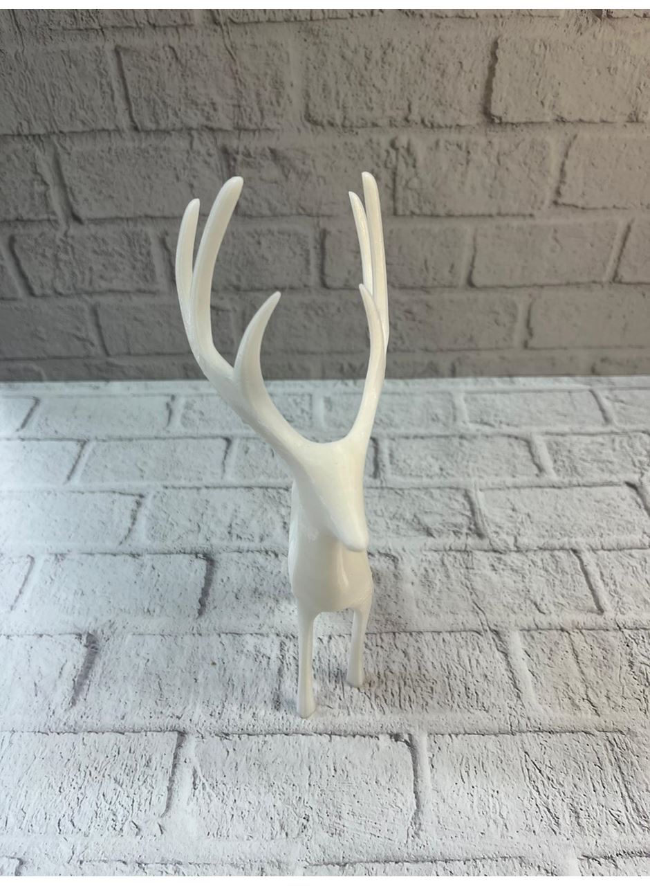 Geyik Figürü Beyaz Modern Salon ve Raf Dekoru