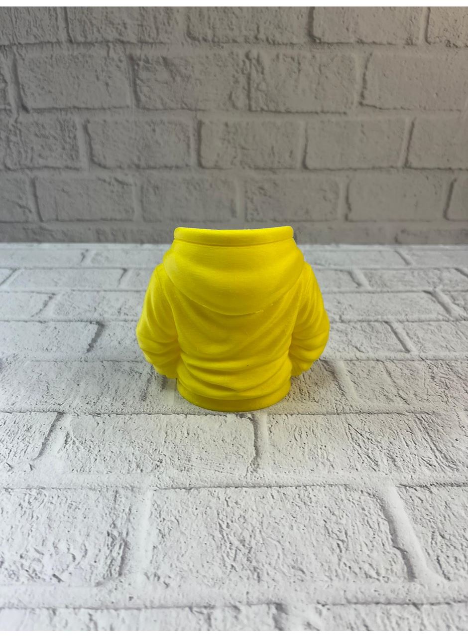 Dekoratif Sarı Hoodie Kalemlik 10x10 cm