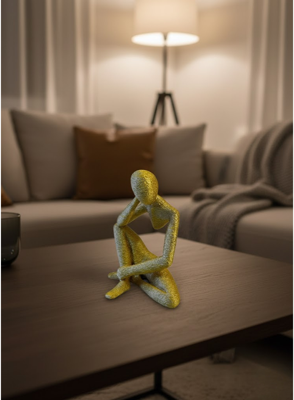 Minimal Sarı İnsan Figürü Biblo Ev ve Ofis Dekoru