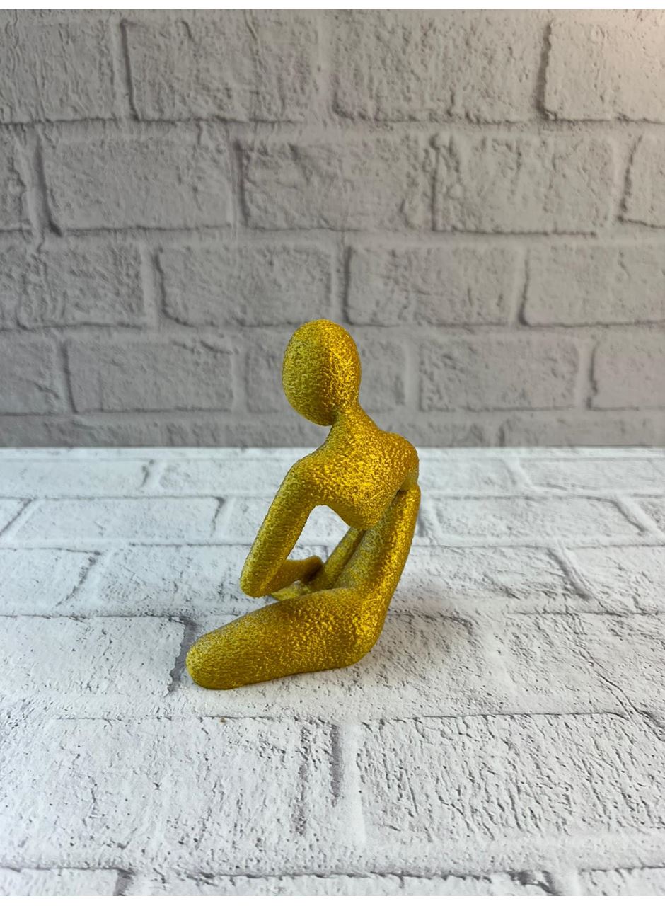 Minimal Sarı İnsan Figürü Biblo Ev ve Ofis Dekoru