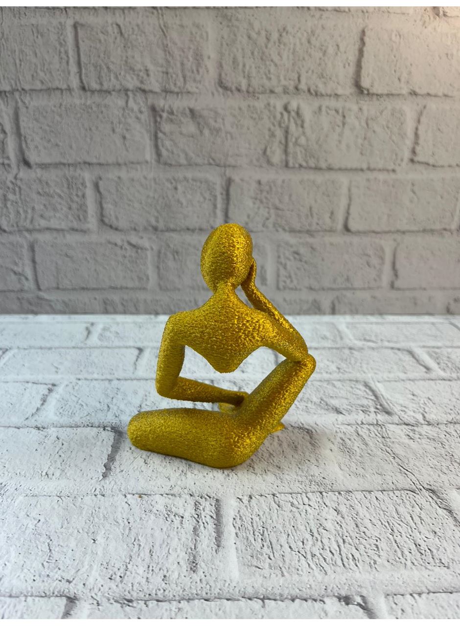 Minimal Sarı İnsan Figürü Biblo Ev ve Ofis Dekoru