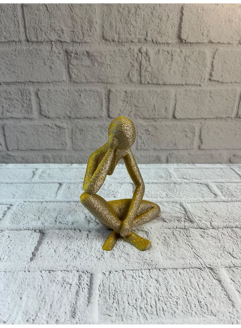 Minimal Sarı İnsan Figürü Biblo Ev ve Ofis Dekoru