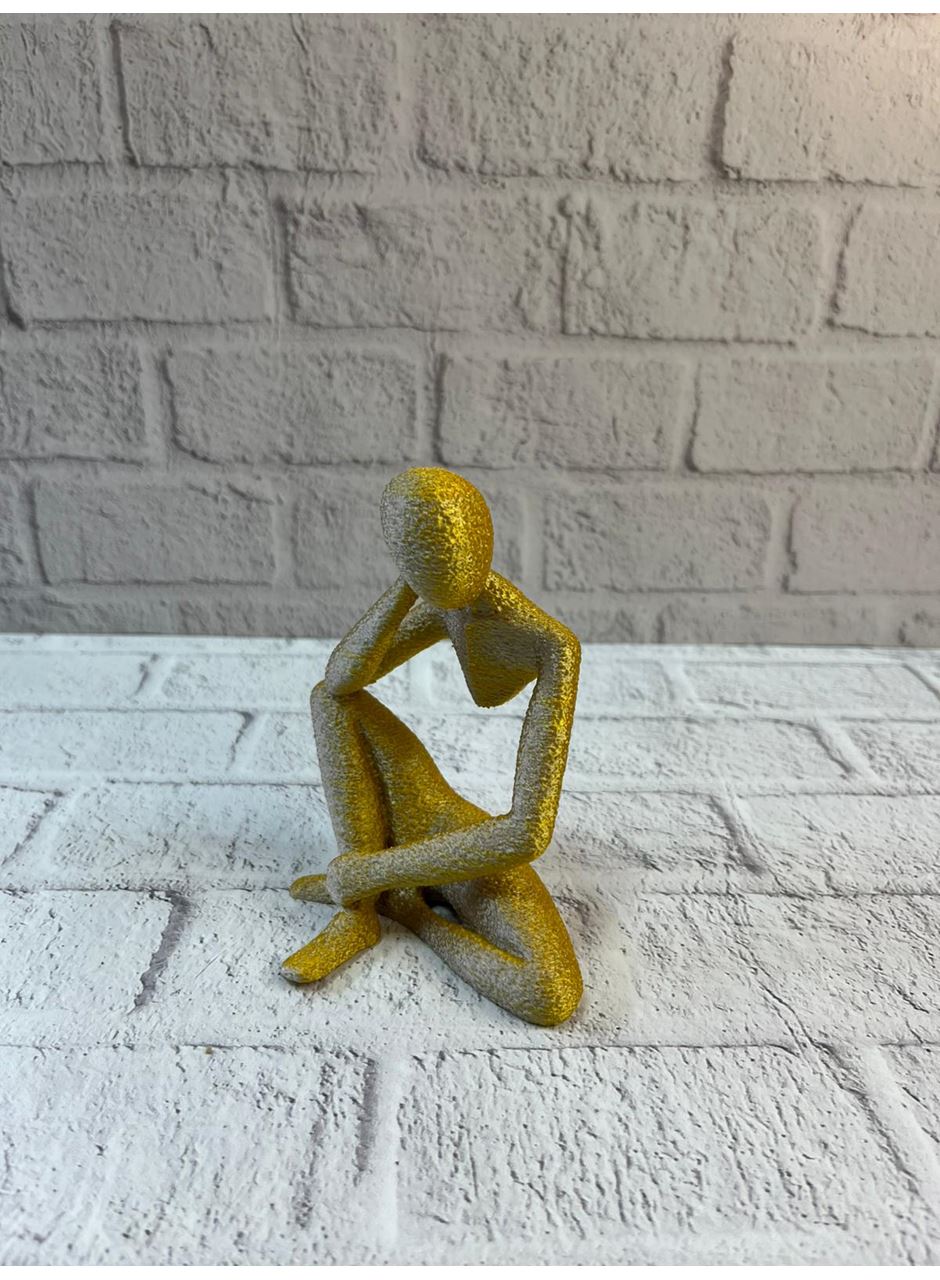 Dekoratif Sarı İnsan Figürü Modern Masa ve Raf Süsü