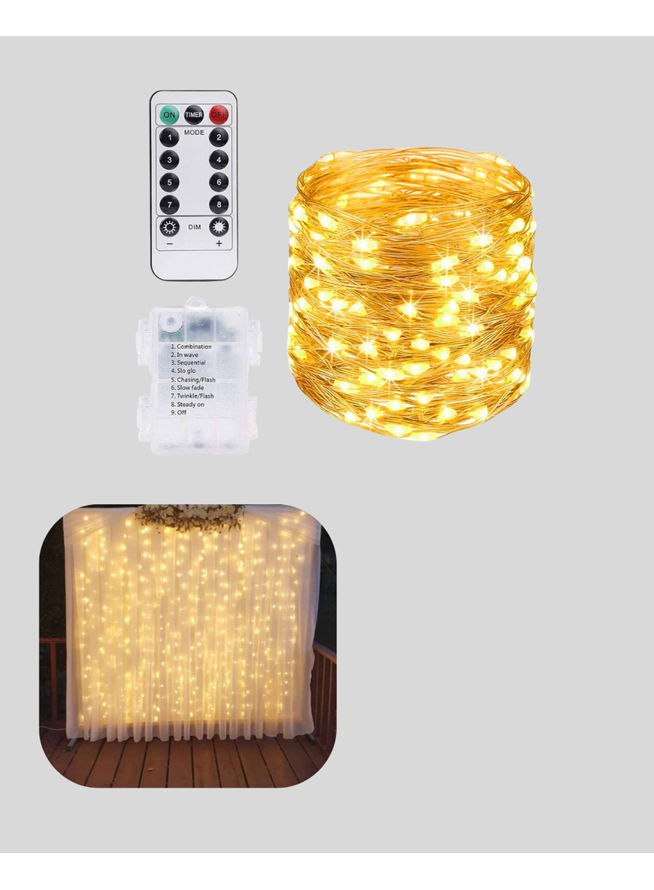 8 Fonksiyonlu Uzaktan Kumandalı Günışığı Perde Peri Led Dekoratif Işık