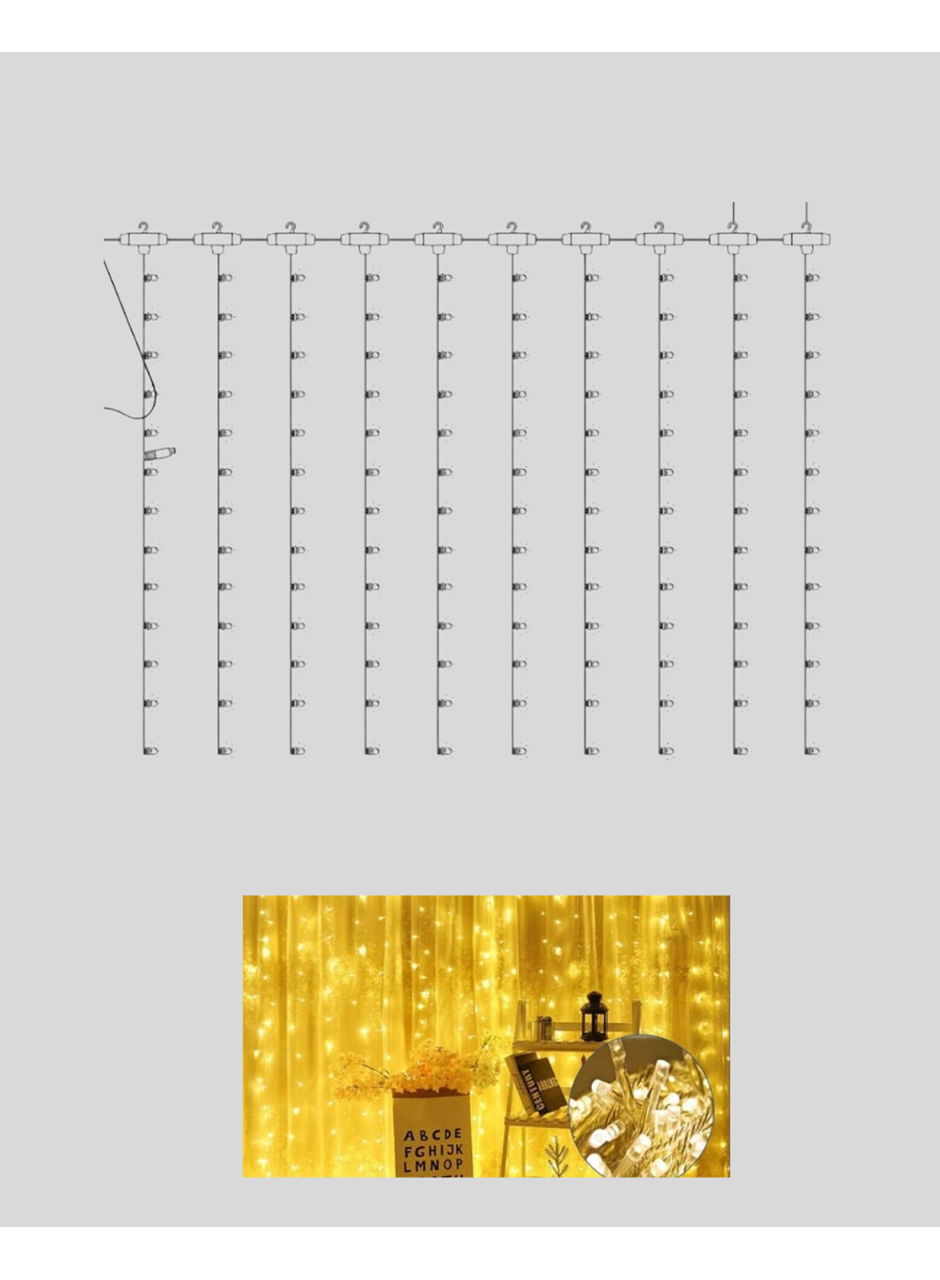 8 Fonksiyonlu Uzaktan Kumandalı Günışığı Perde Peri Led Dekoratif Işık