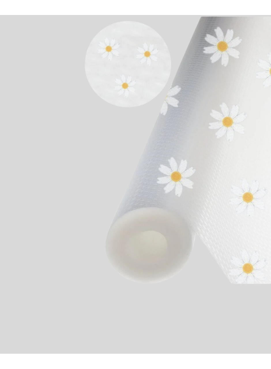 10 Metre Papatya Desenli Dolap İçi Kaymaz Koruyucu Mat