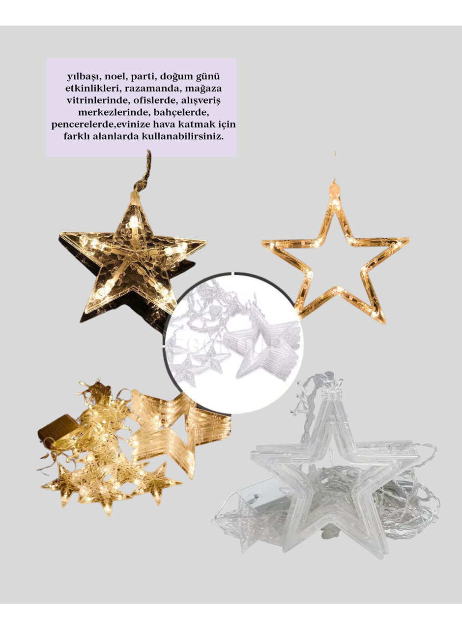 Dekoratif Yıldız Peri Led Perde 3x3 Metre Ortam Işığı