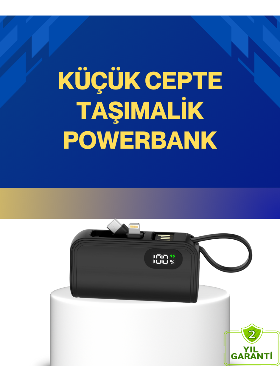 LED Göstergeli 2000mAh Cep Tipi Hızlı Şarj Powerbank