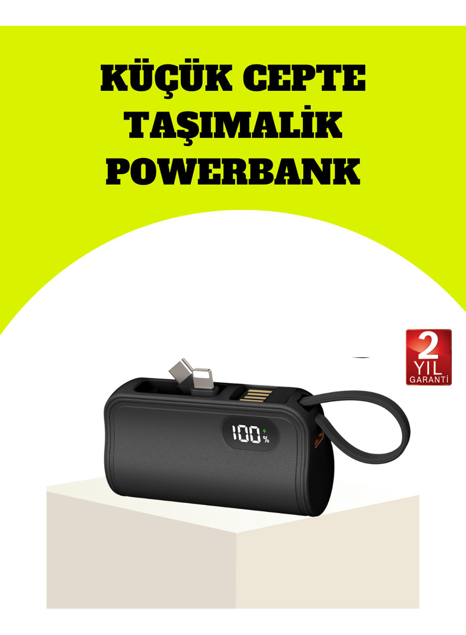 Dahili Type-C Konektörlü Mini 2000mAh Powerbank
