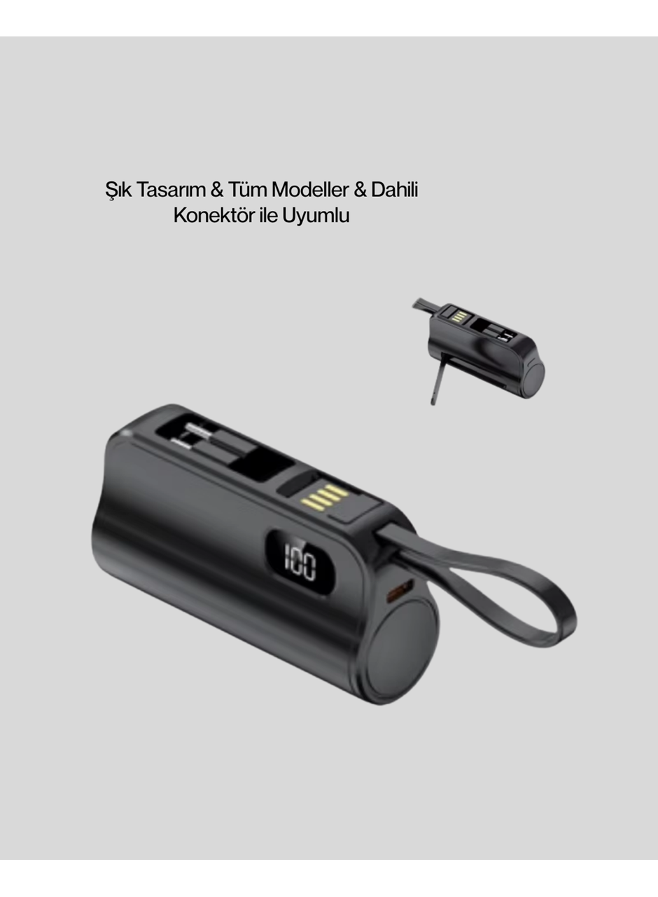 Dahili Type-C Konektörlü Mini 2000mAh Powerbank