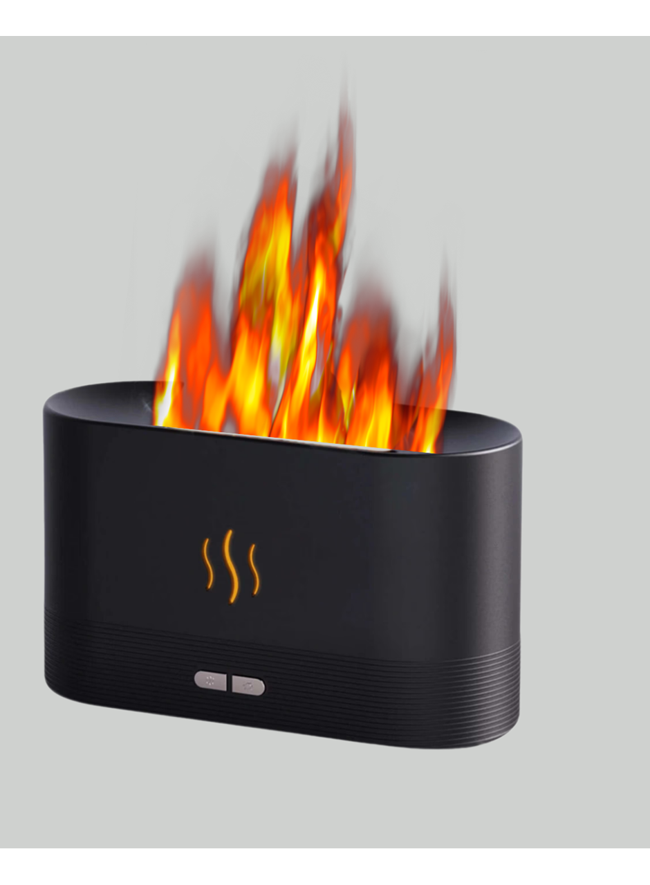 Modern Tasarımlı Alev Efektli LED Aromaterapi Hava Nemlendirici
