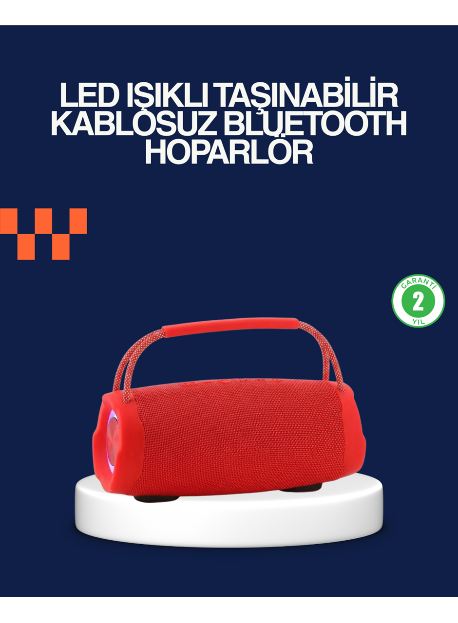 Derin Baslı Çift Hoparlörlü Taşınabilir Kablosuz Hoparlör