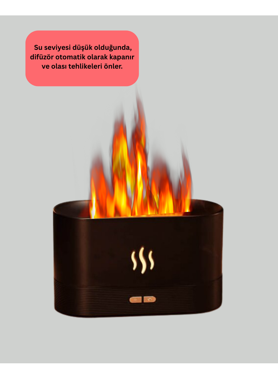 Alev Görünümlü Hava Nemlendirici Kumandalı LED Işıklı Aromatik Difüzör