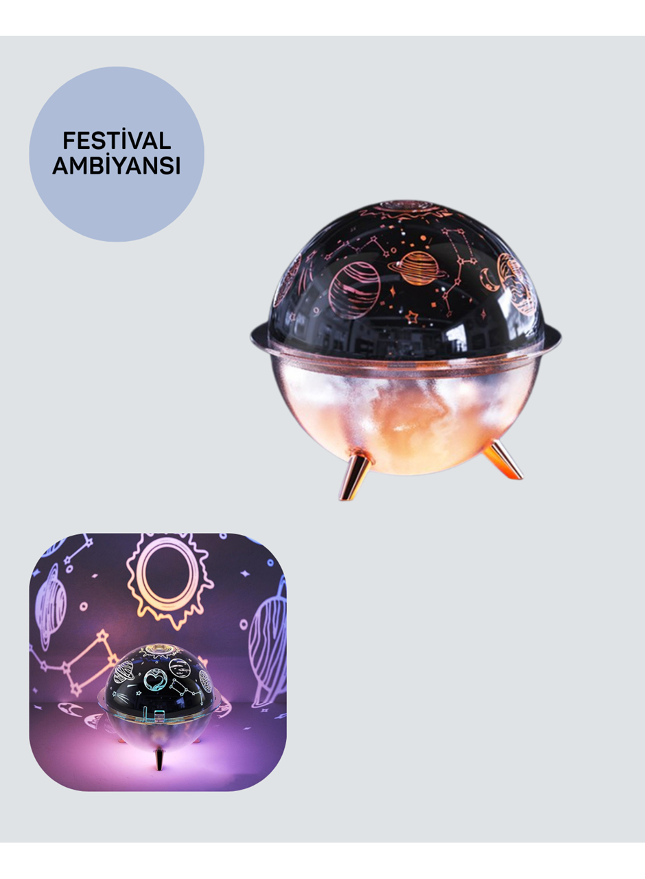 Yıldızlı Gökyüzü Efektli Uzay Temalı Nemlendirici Lamba