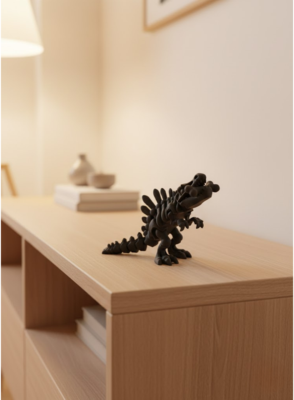 Eklemli Hareketli Dinazor Figürü Siyah – Dekoratif Masa Üstü Oyuncak
