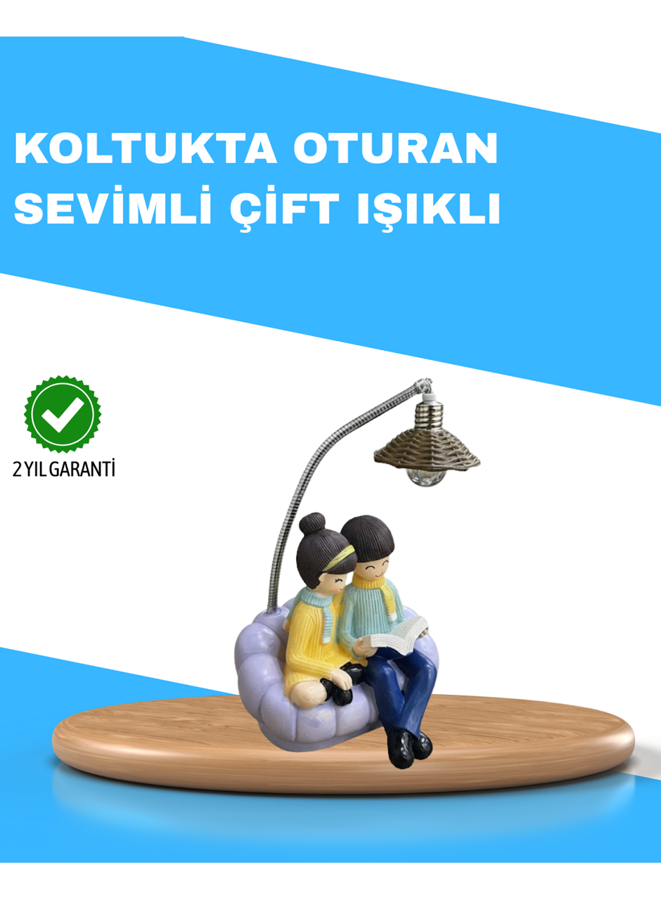 Romantik Çift Temalı Dekoratif Masa Lambası Yumuşak LED Işık