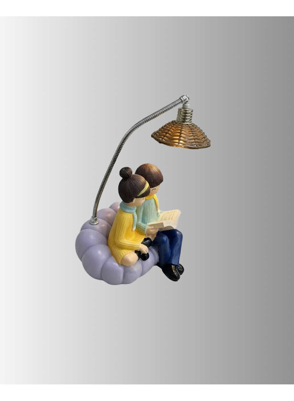 Romantik Çift Temalı Dekoratif Masa Lambası Yumuşak LED Işık