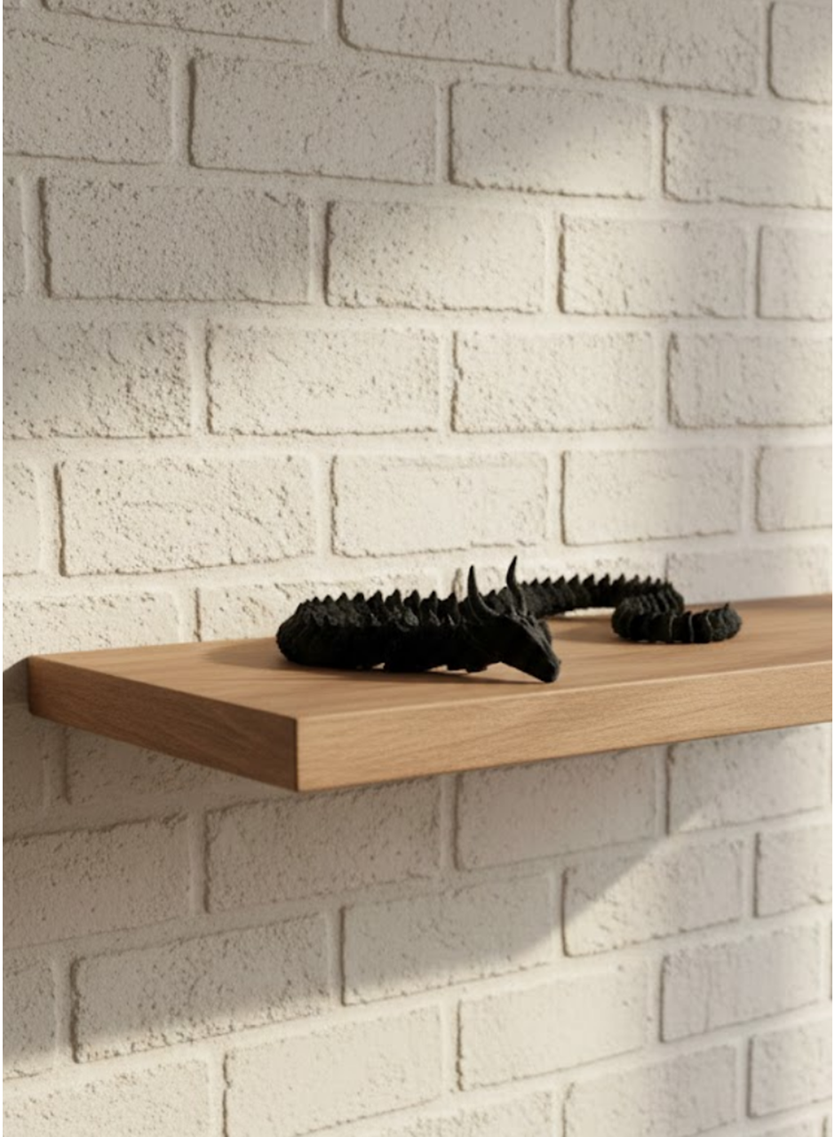 Siyah Hareketli Ejderha Figürü Esnek Gövdeli Dekoratif Tasarım 60 cm