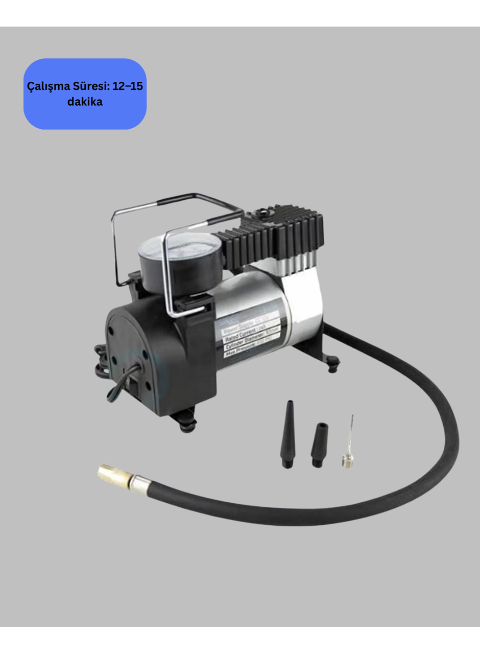 Metal Gövdeli Oto Lastik Hava Kompresörü 12V 140 PSI Hızlı Şişirme