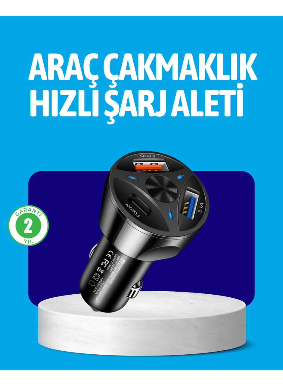 55W Güçlü Araç Şarj Cihazı Power Delivery Destekli