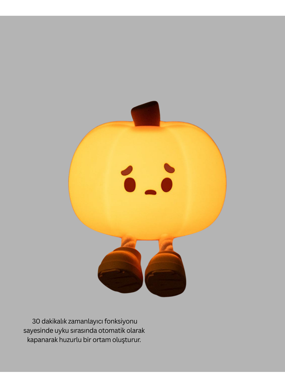 Pumpkin LED Gece Lambası Üç Kademeli Işık Ayarlı