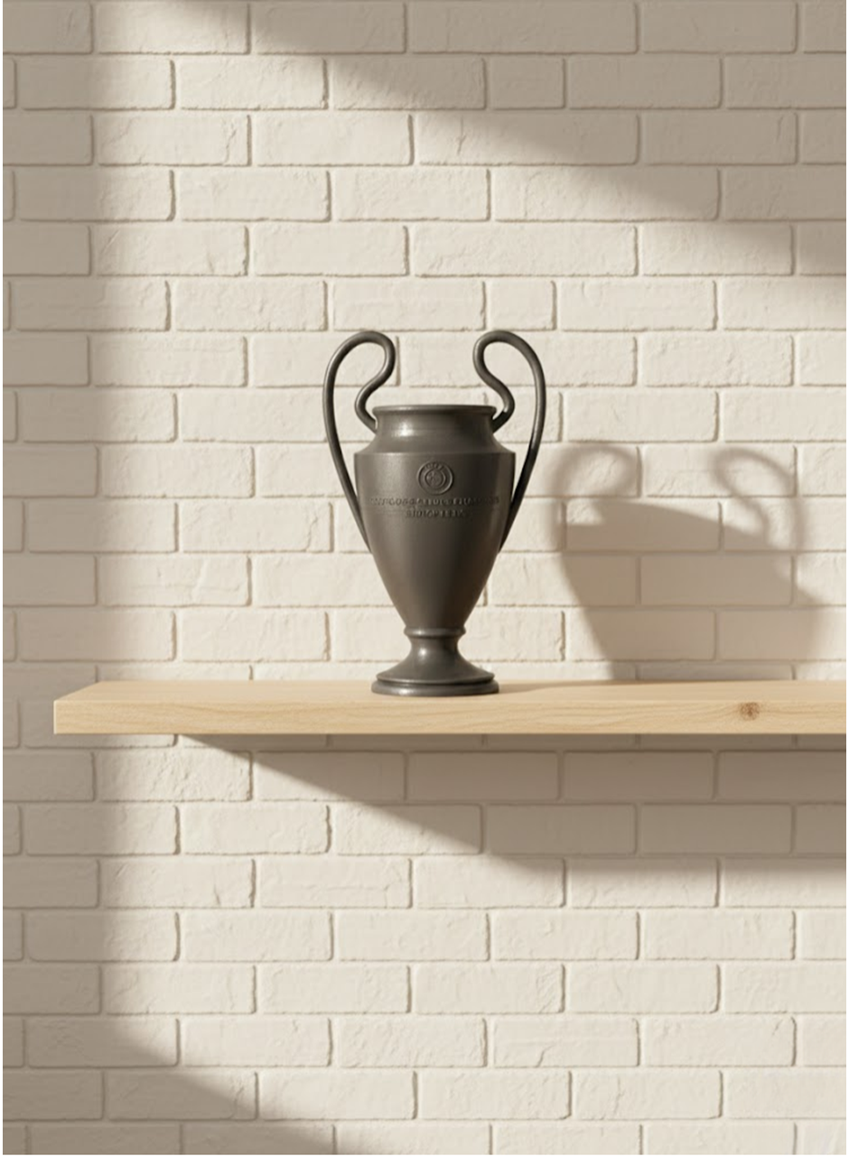 Füme Şampiyonlar Kupası 25cm Modern Dekor Ödül Biblo