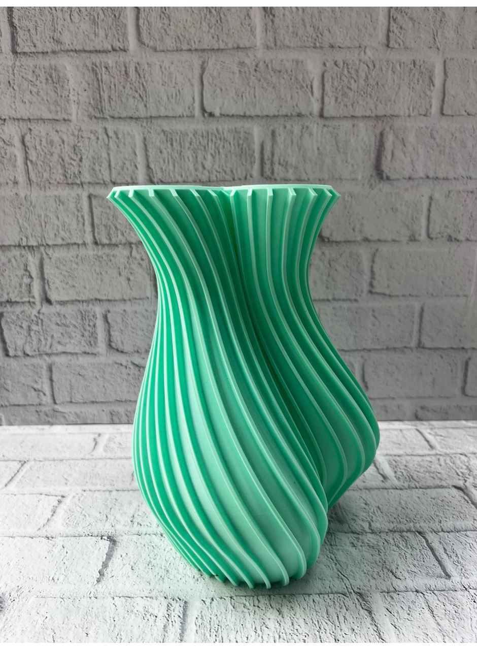 Kalpli Turkuaz Dekoratif Vazo 24 cm Modern Şık Tasarım