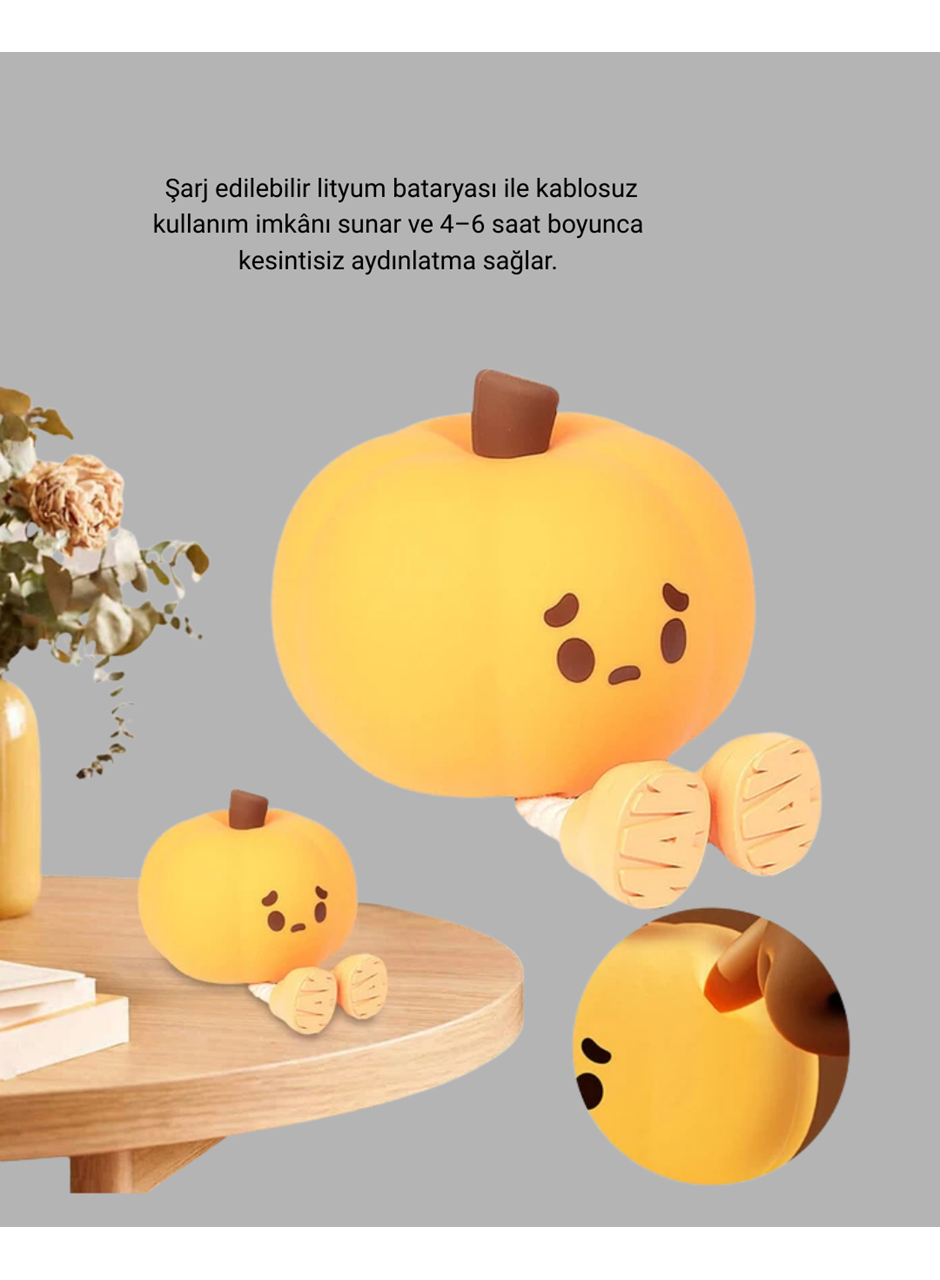 Dekoratif Pumpkin Gece Lambası Şarjlı Dokunmatik LED Işık