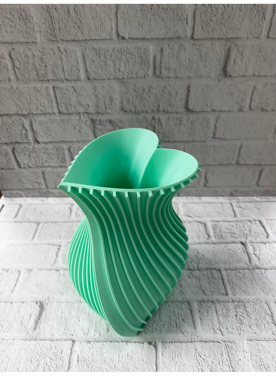 Kalpli Turkuaz Dekoratif Vazo 24 cm Modern Şık Tasarım