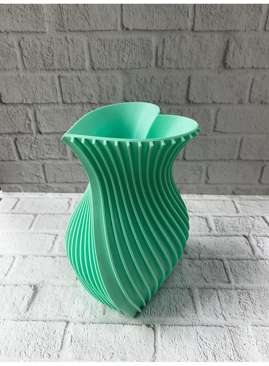 Kalpli Turkuaz Dekoratif Vazo 24 cm Modern Şık Tasarım