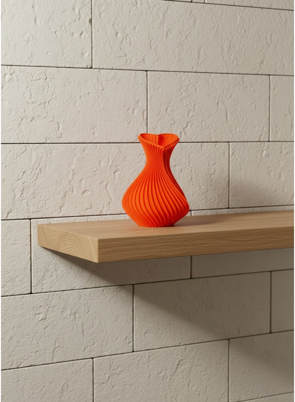 11 cm Turuncu Kalp Formlu Mini Vazo Estetik Dekoratif Obje