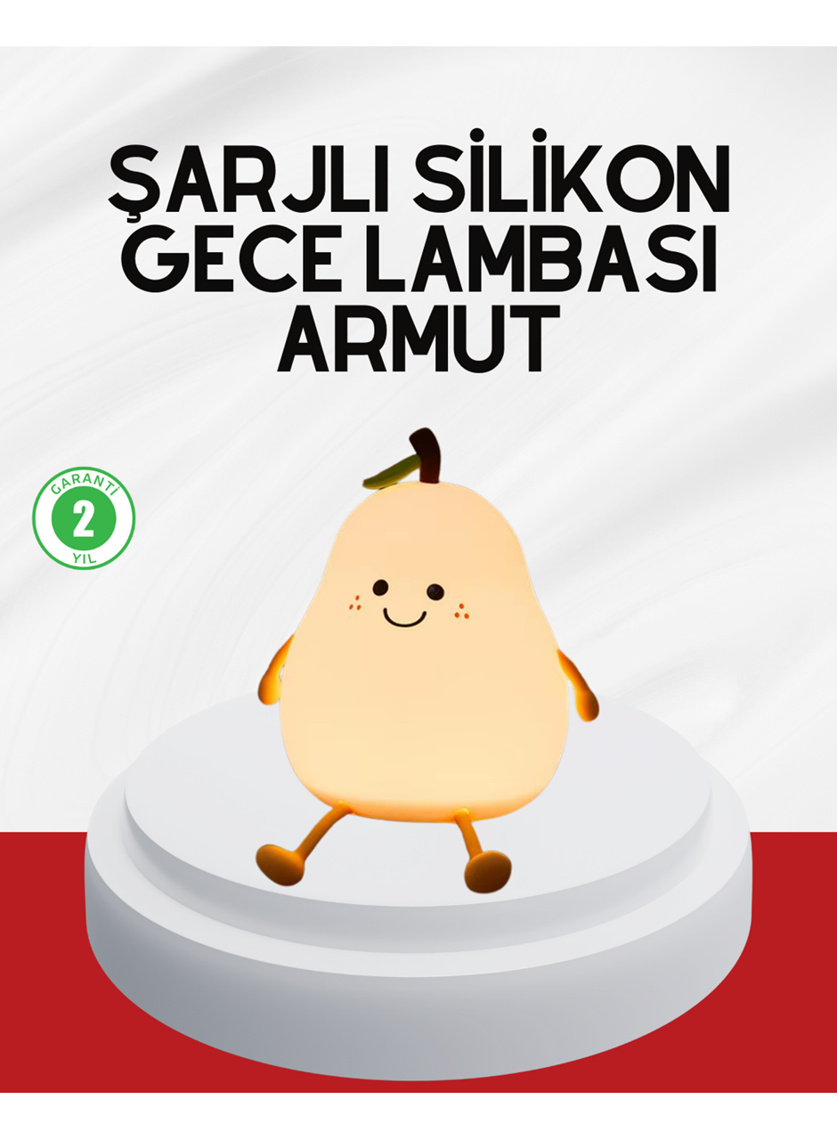 USB Şarjlı Armut Gece Lambası Dokunmatik Renk Değişimli