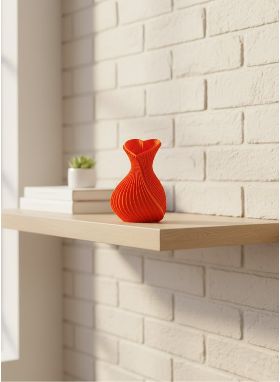 Kalpli Turuncu Dekoratif Vazo 11 cm Modern Şık Masaüstü Aksesuar