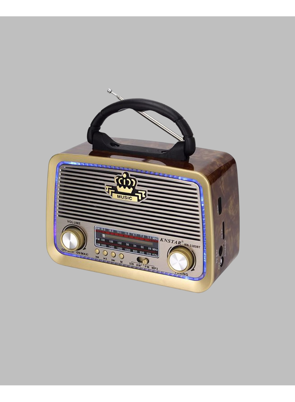 Ahşap Nostaljik Radyo Bluetooth USB SD Kart Destekli