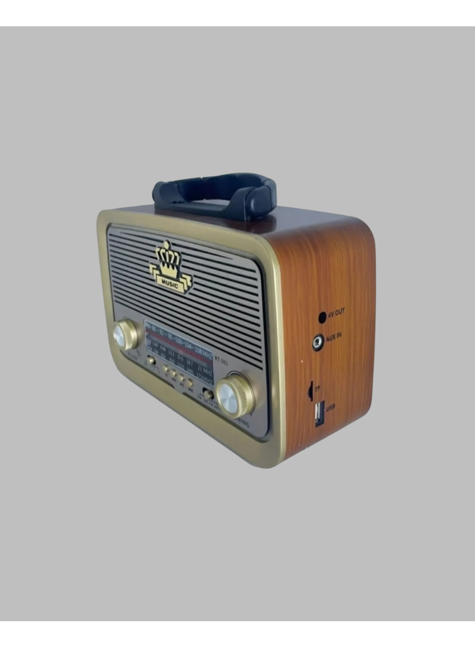 Nostalji Bluetooth Radyo FM AM SW Ahşap Eskitme Tasarım