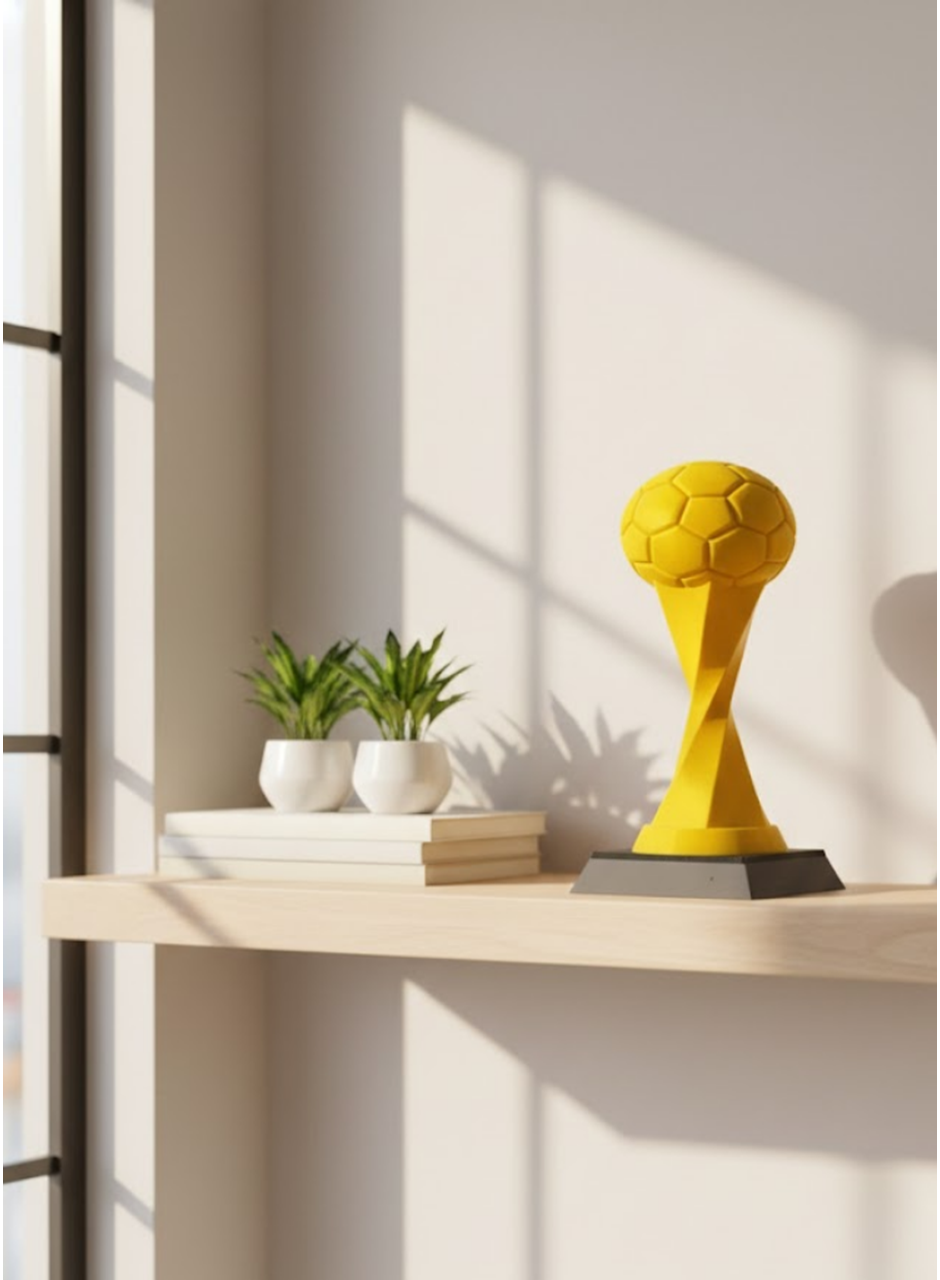 Toplu Kupa Sarı 21cm Dekoratif Ödül Tasarım Biblo