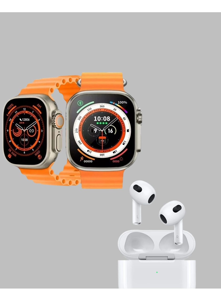 Watch 9 Max Akıllı Saat Kulaklık Seti Sağlık Takipli 45 mm Geniş Ekran