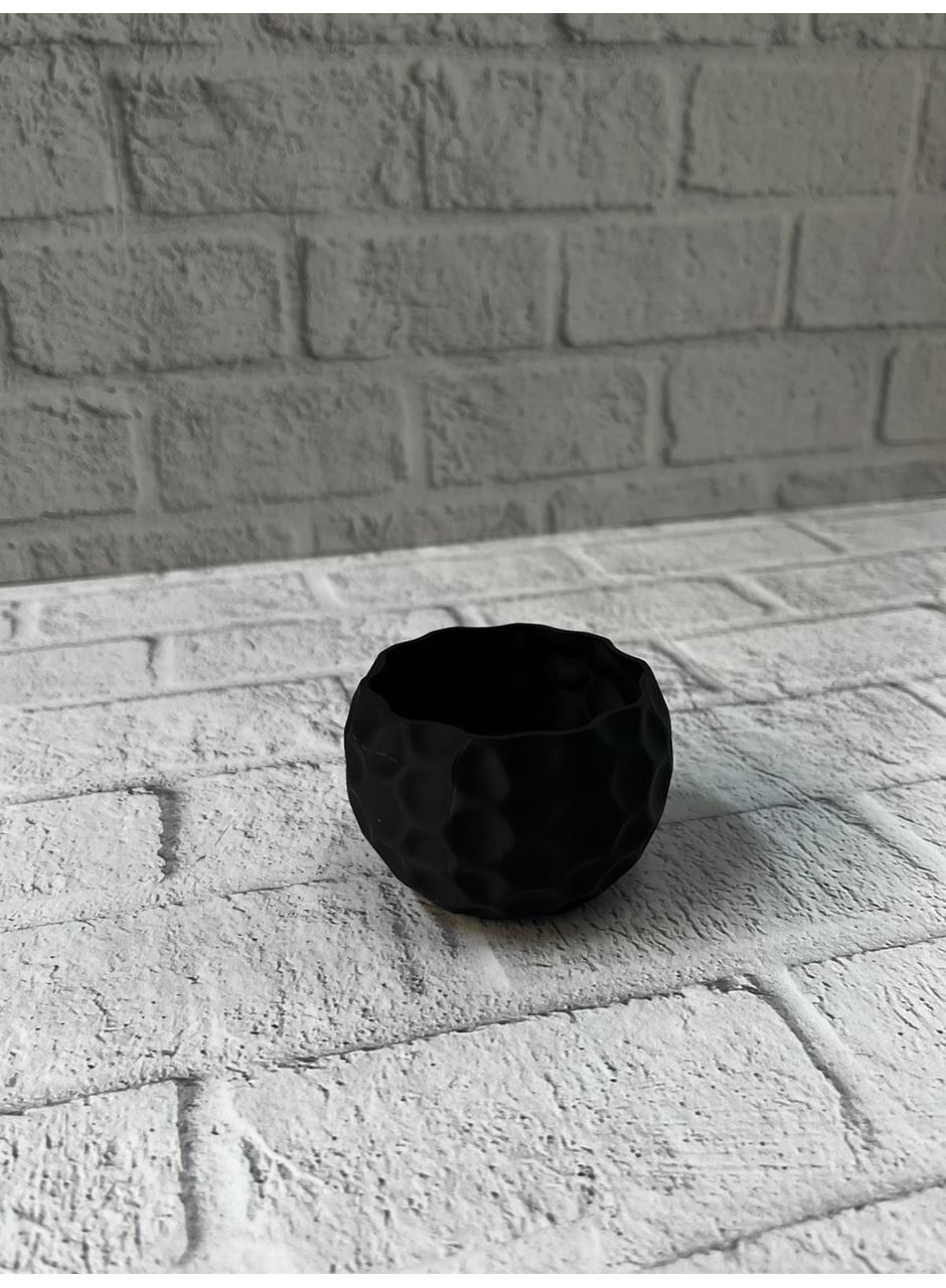 5 cm Küçük Siyah Saksı Minimal Tasarım Sukulent ve Kaktüs Saksısı