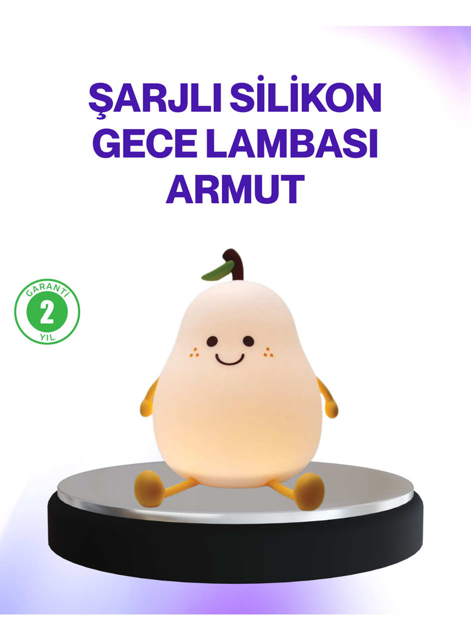 Şarjlı Armut Masa Lambası Renk Değiştiren LED Gece Işığı
