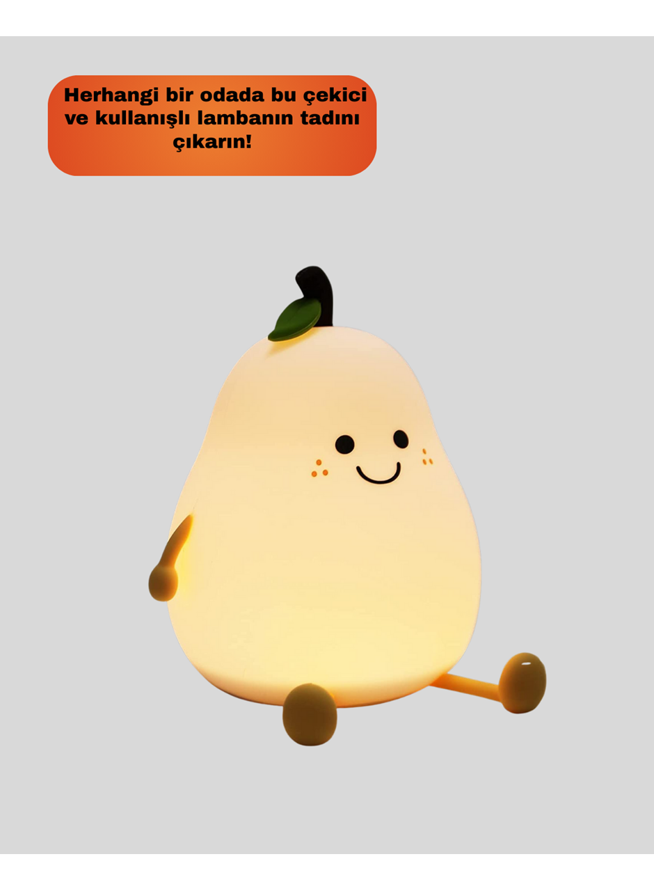 Şarjlı Armut Masa Lambası Renk Değiştiren LED Gece Işığı