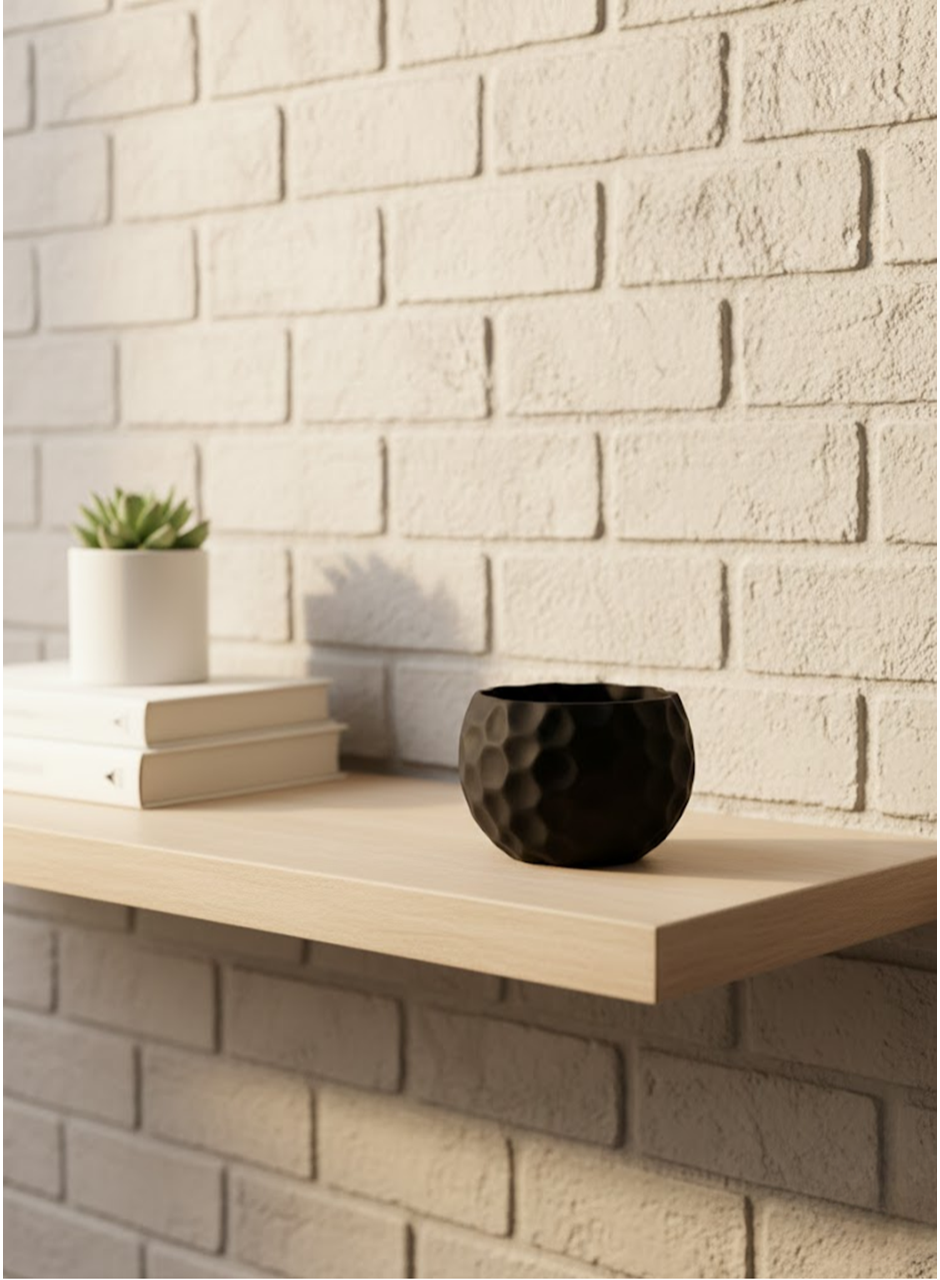 Mini Siyah Dekoratif Saksı 5 cm Modern Masaüstü Bitki Saksısı