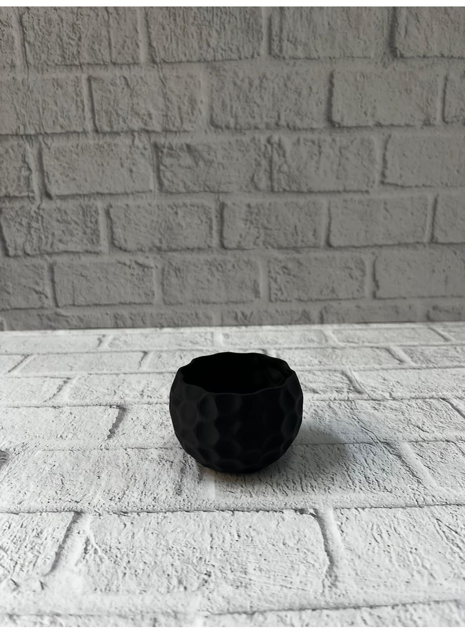 Mini Siyah Dekoratif Saksı 5 cm Modern Masaüstü Bitki Saksısı