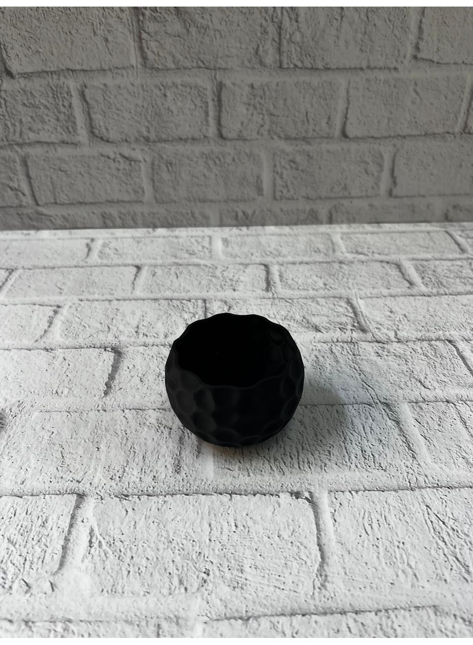 Mini Siyah Dekoratif Saksı 5 cm Modern Masaüstü Bitki Saksısı