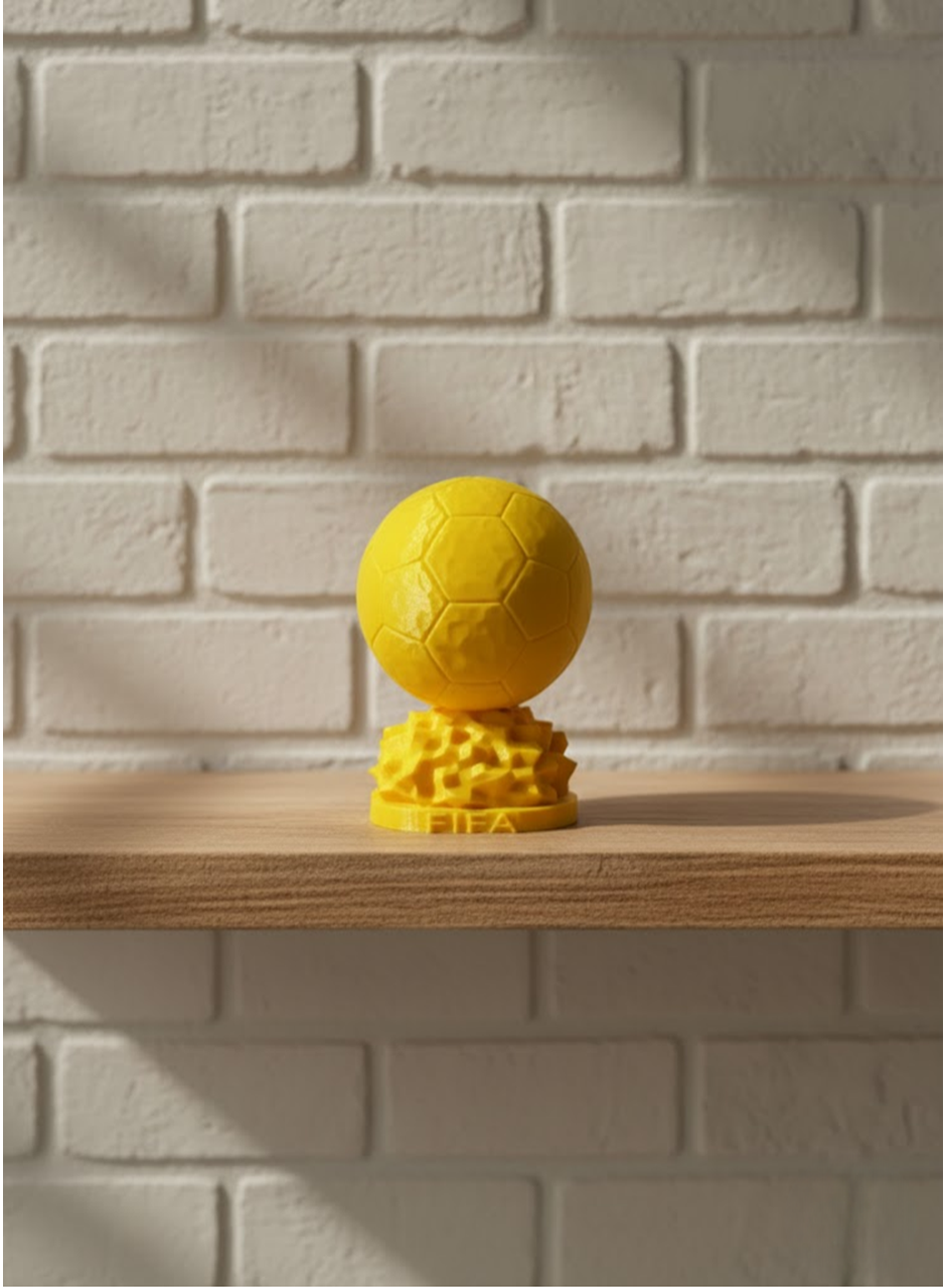 Mini FIFA Futbol Topu Biblo Sarı Renk 10cm Spor Temalı Dekor