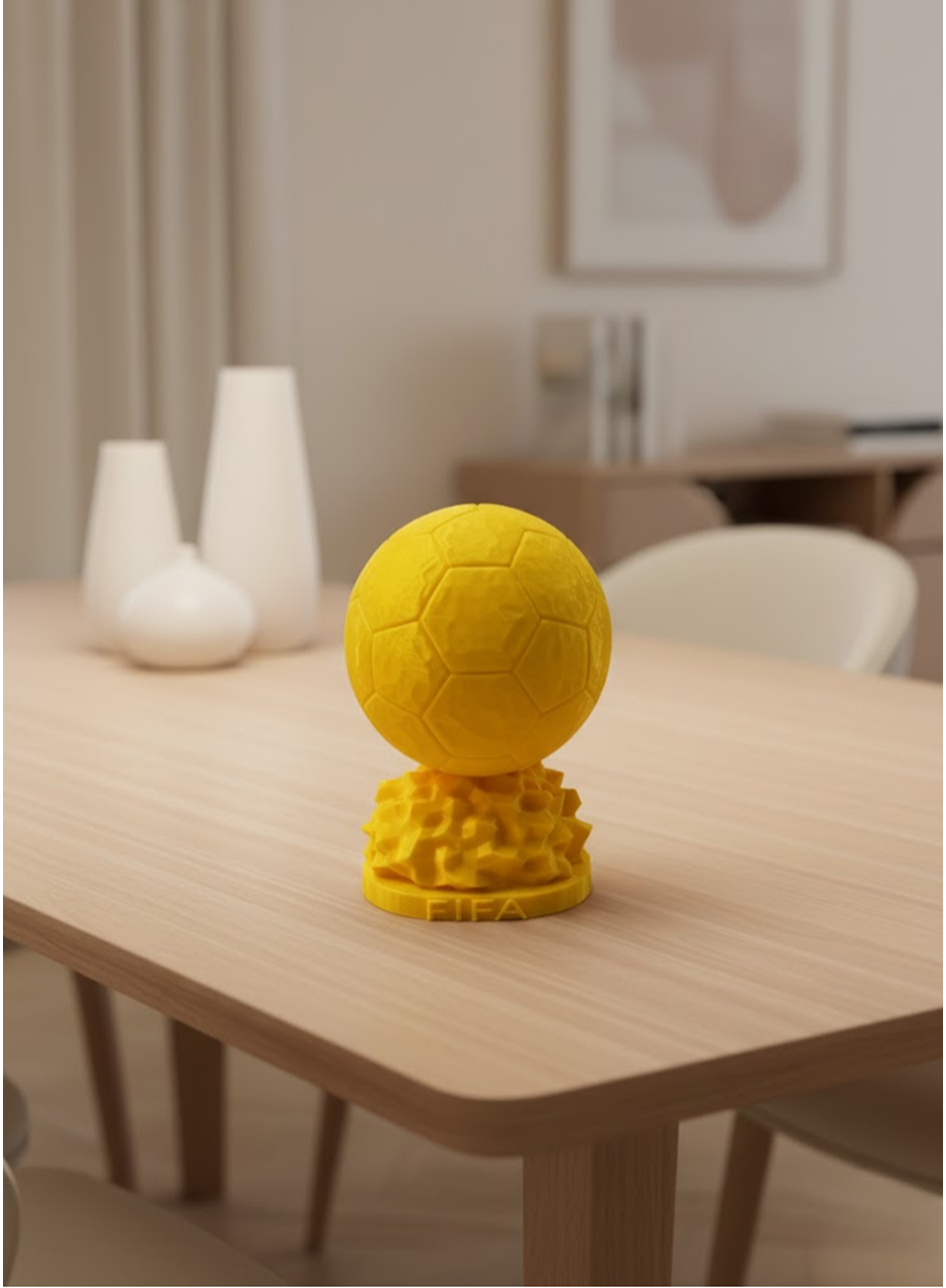 Sarı FIFA Topu Dekoratif Biblo 10cm Modern Masa Üstü Aksesuar