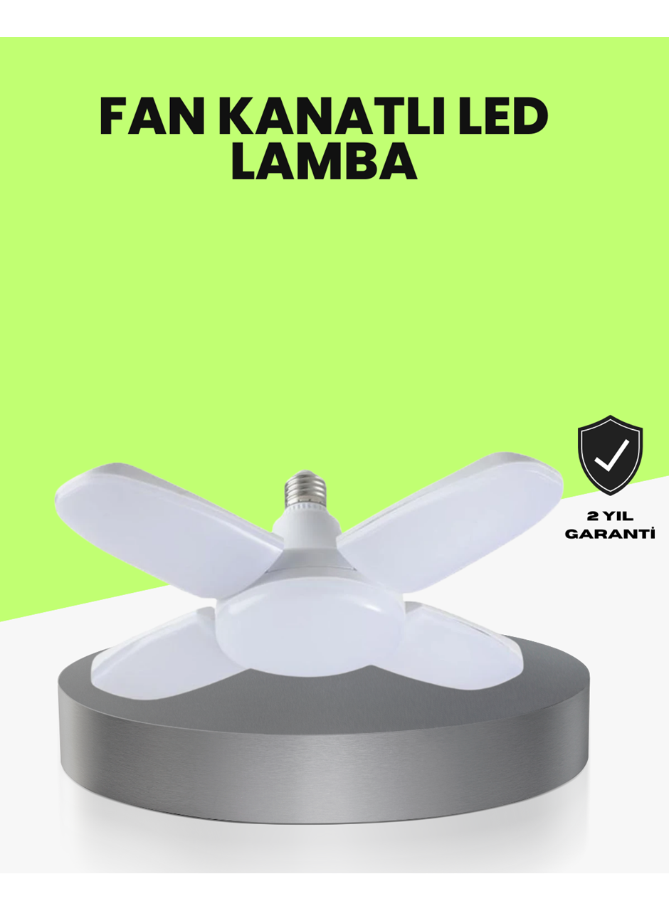 Katlanabilir 4 Kollu LED Ampül 60 Watt 6000 Lumen Beyaz Işık