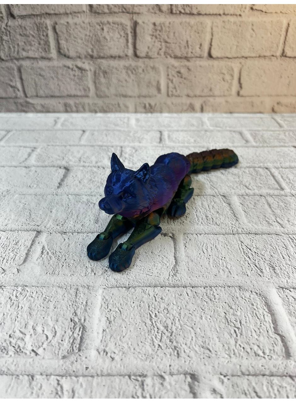 Rainbow hareketli kurt masa dekoru esnek eklem yapılı