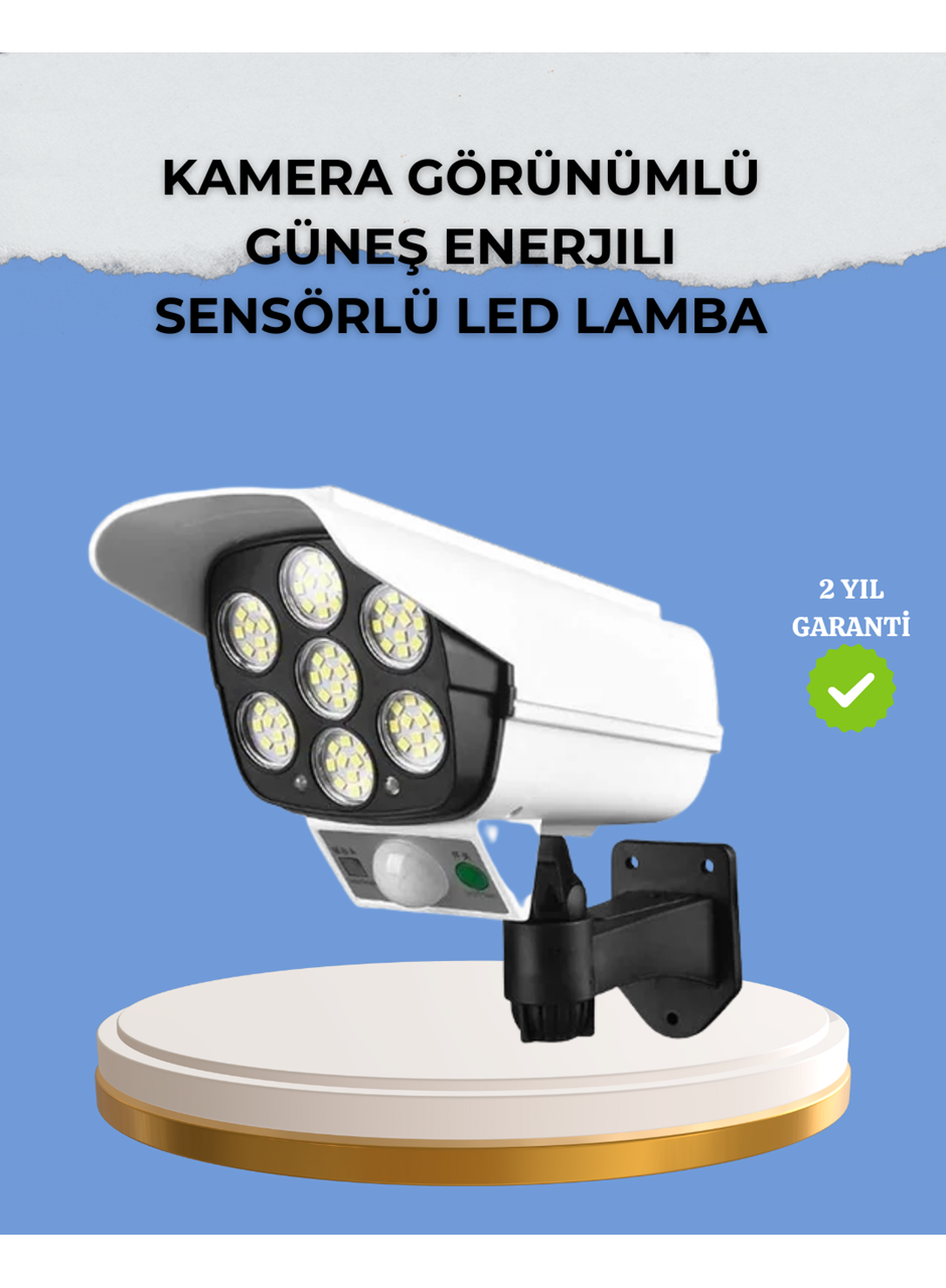 Kamera Görünümlü Solar LED Lamba Hareket Sensörlü Uzaktan Kumandalı Bahçe Duvar Aydınlatması